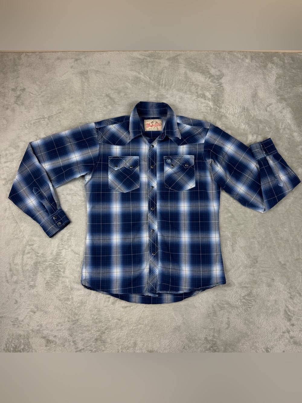 Vintage Wrangler Pearl Snap Shirt Boys Plaid Western Cowboy 90s